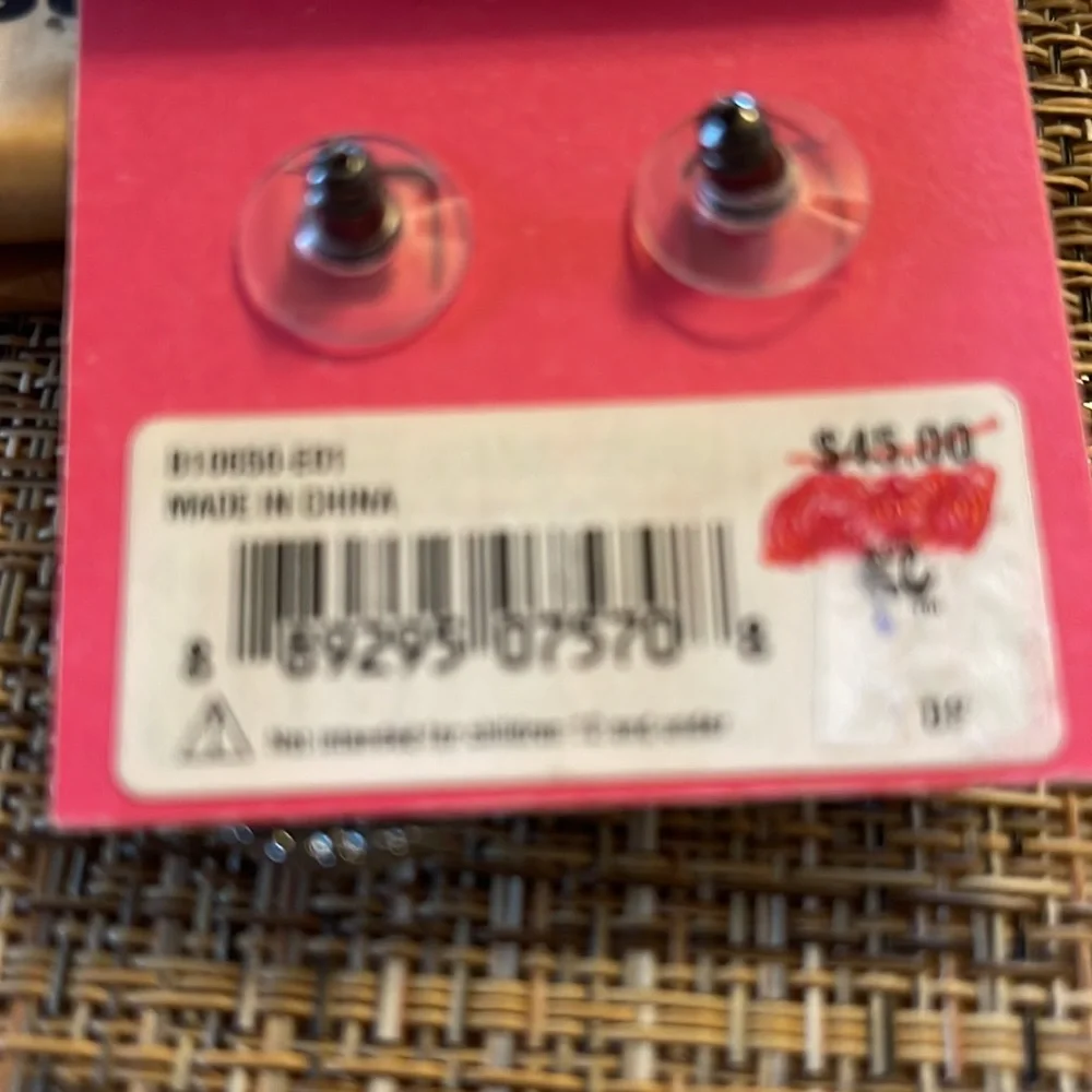 Betsey Johnson Glittery Snake Earrings With Matching Cosmetic Case and Bonus! - Picture 7 of 8